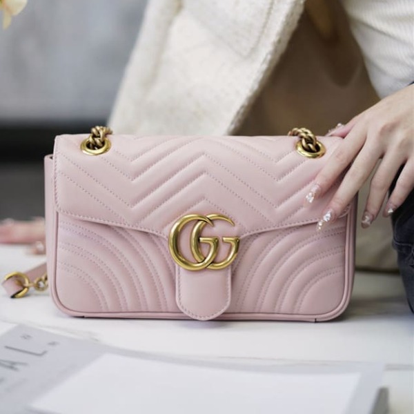 TÚI Gucci Marmont small matelasse shoulder bag pink Top Quality