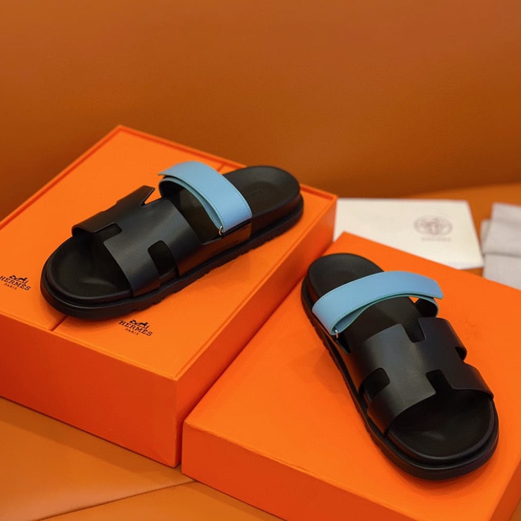 DÉP HERMES Chypre sandal Black and Sky Blue