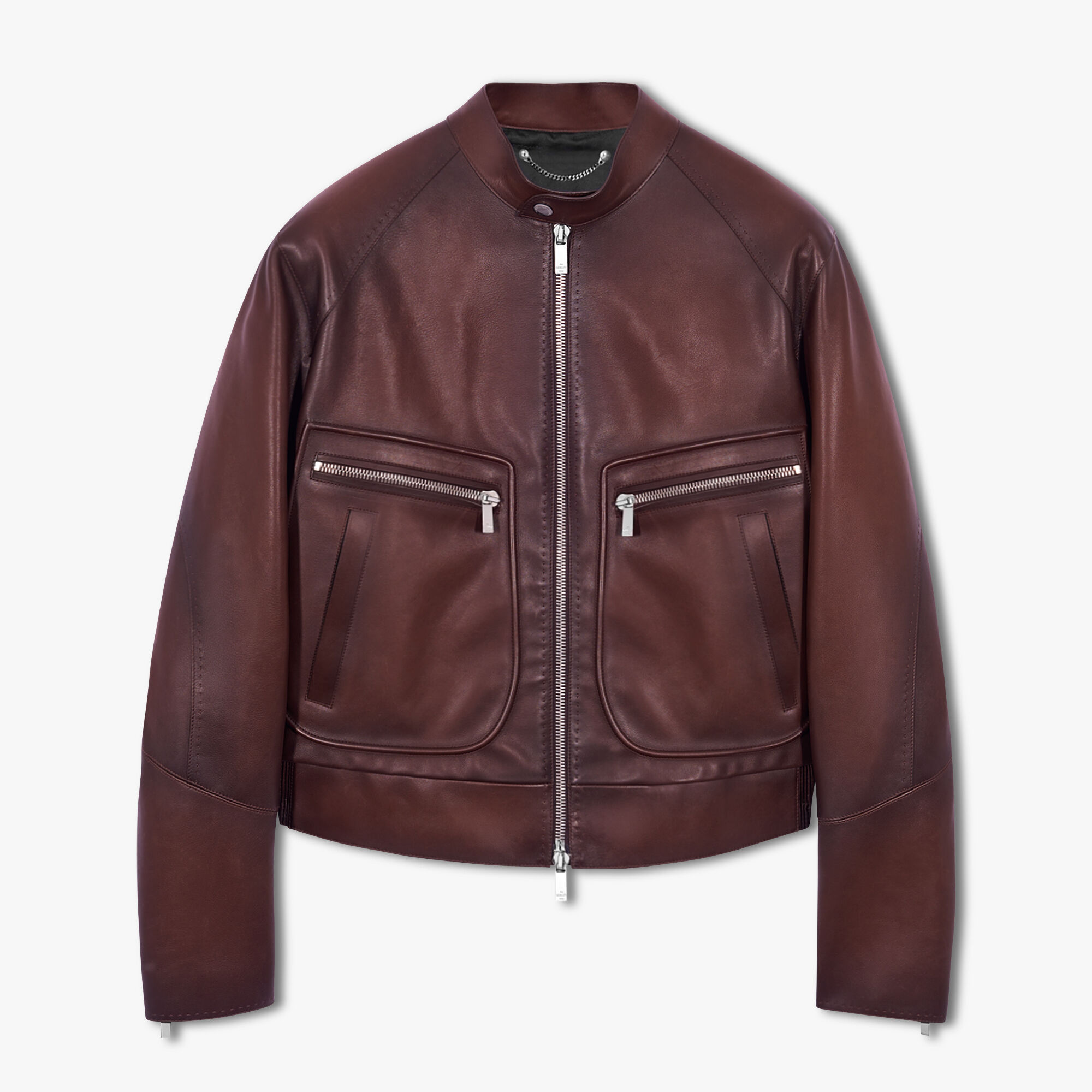ÁO BERLUTI Patina EBANO leather jacket SS2021