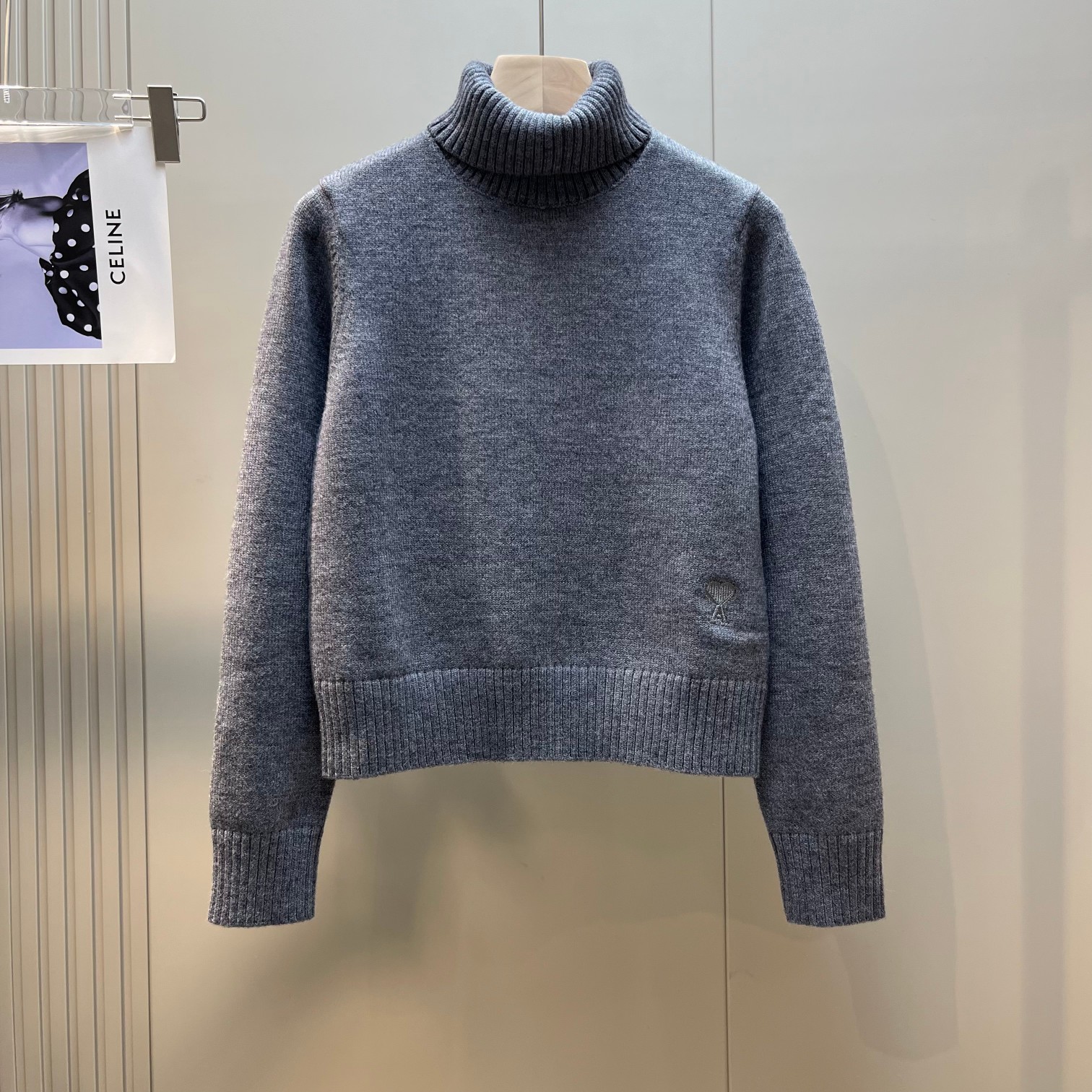 ÁO AMI embroidered Wool-jersey sweatshirt