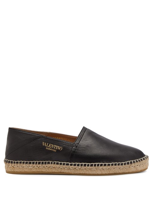 GIÀY VALENTINO  Collapsible-heel leather espadrilles