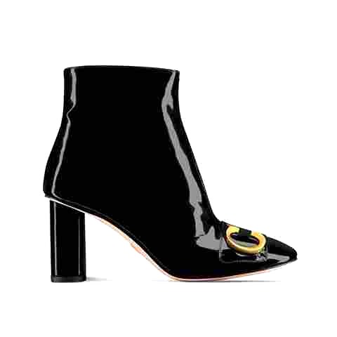 GIÀY Dior Women C’est Dior Heeled Ankle Boot Black Patent Calfskin