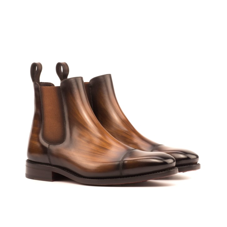 HENDERSON SHOES PERSONALIZATION BALDINI Brown Patina Chelsea Boots HANDCRAFTED SHOES