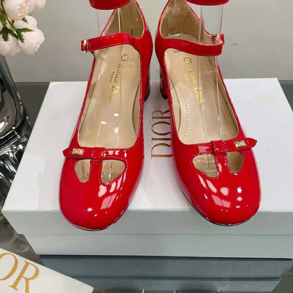 GIÀY Dior Women Aime Dior Pump Red Patent Calfskin