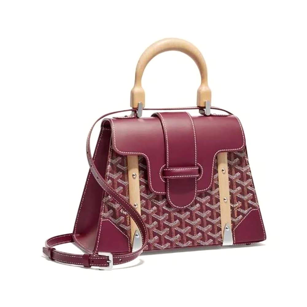 TÚI Goyard Women Sac Saïgon PM in Toile Goyardine & Clamecy Calfskin-Maroon