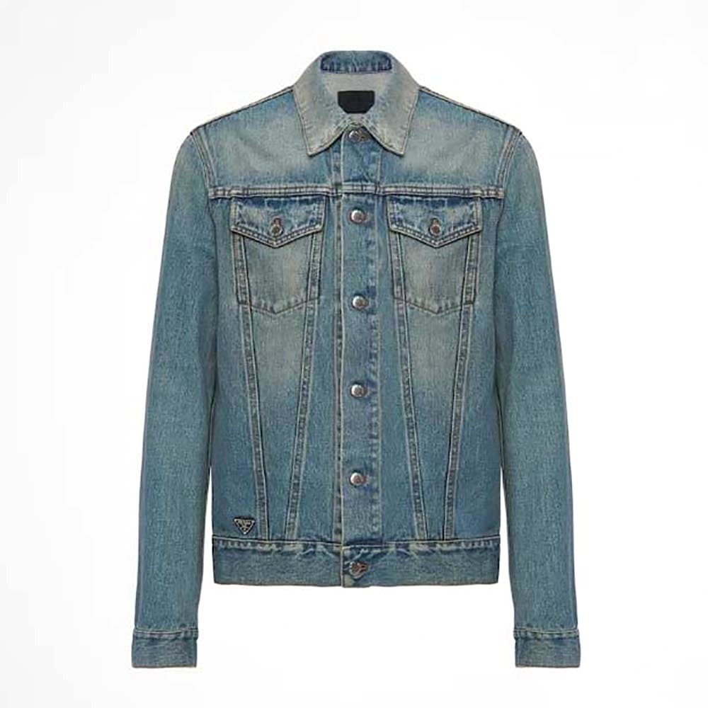 ÁO Prada Men Denim Blouson Jacket