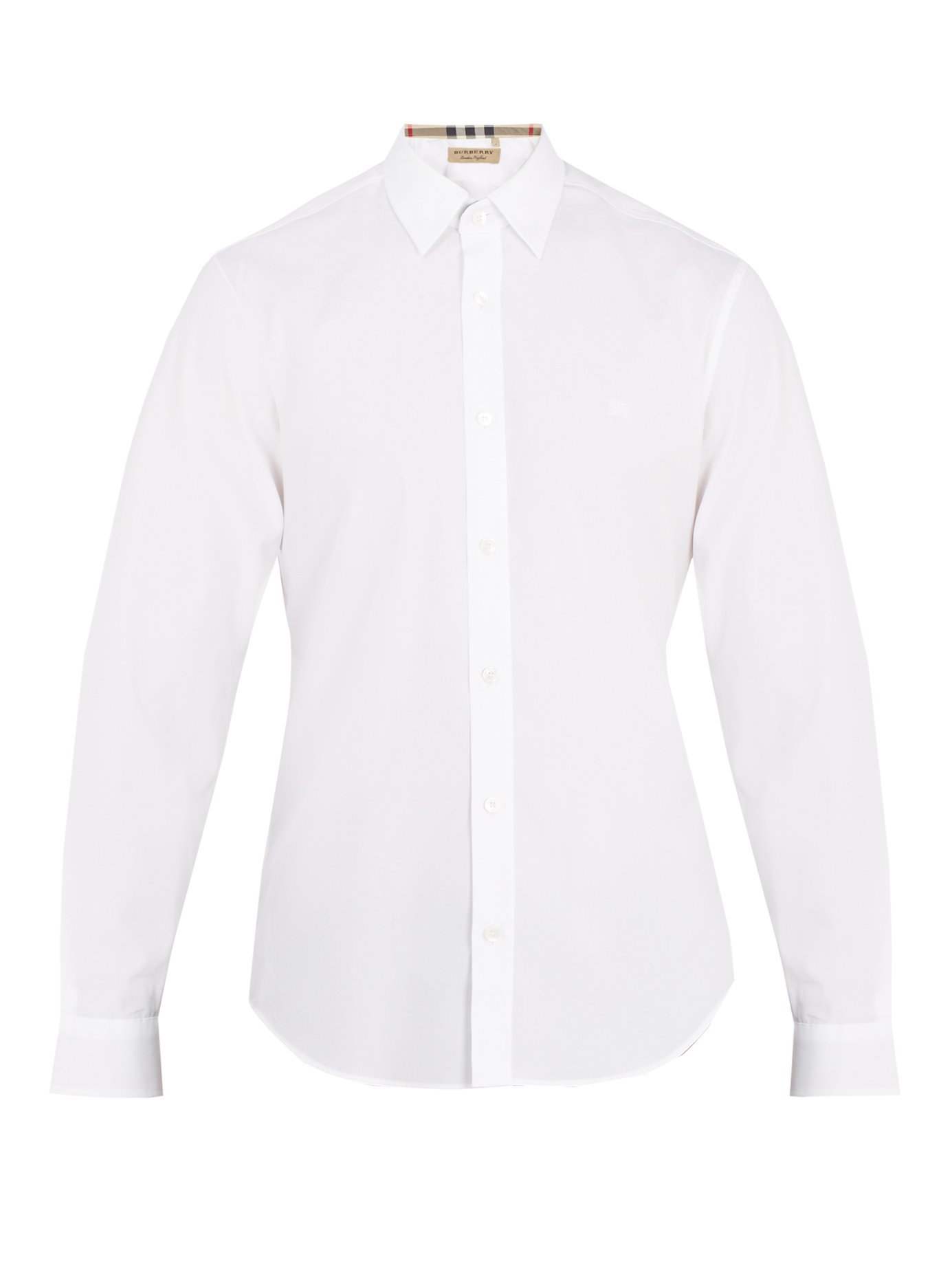 ÁO SƠ MI BURBERRY Logo-embroidered single-cuff cotton-blend shirt