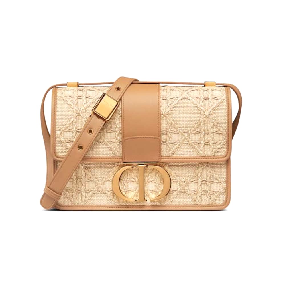 TÚI Dior Women 30 Montaigne Bag Natural Cannage Raffia Top Quality