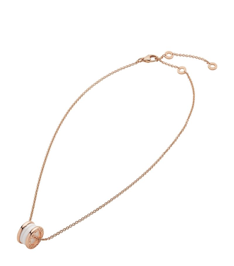 Vòng cổ BVLGARI Rose Gold And Ceramic B.Zero1 Necklace vàng hồng 18K