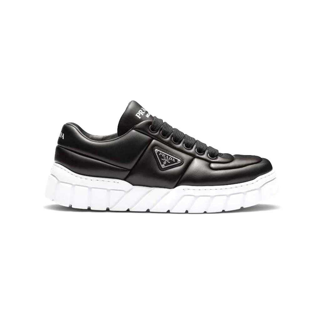 GIÀY Prada Women Padded Nappa Leather Sneakers-Black