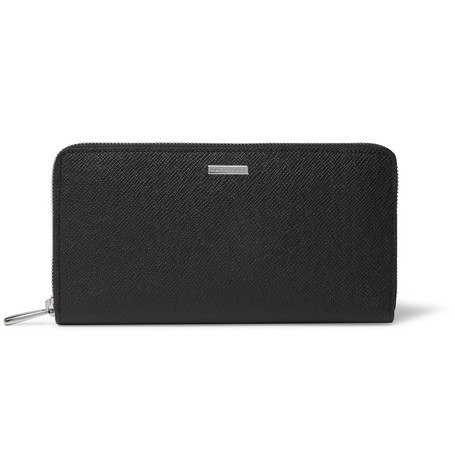 VÍ DA HUGO BOSS Signature Cross-Grain Leather Billfold Wallet