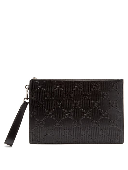 TÚI GUCCI GG-embossed leather pouch