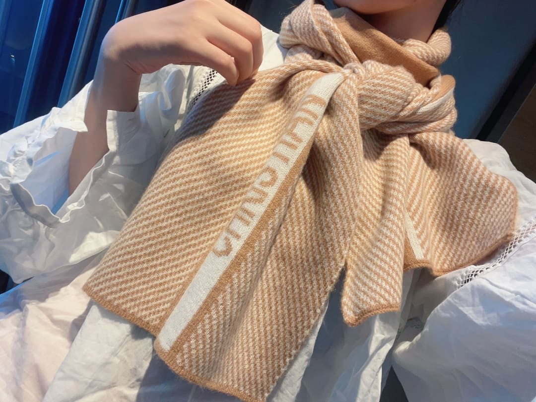 KHĂN CHRISTIAN DIOR Letter printed knitting cashmere scarf