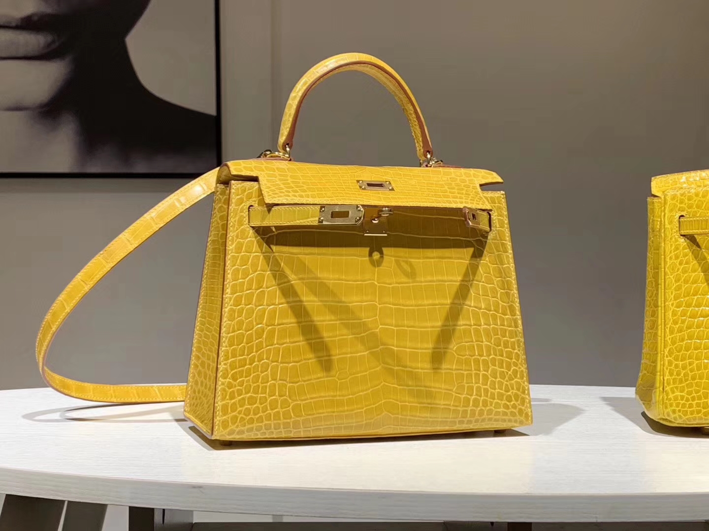 TÚI HERMES Kelly 25cm Alligator Leather Amber