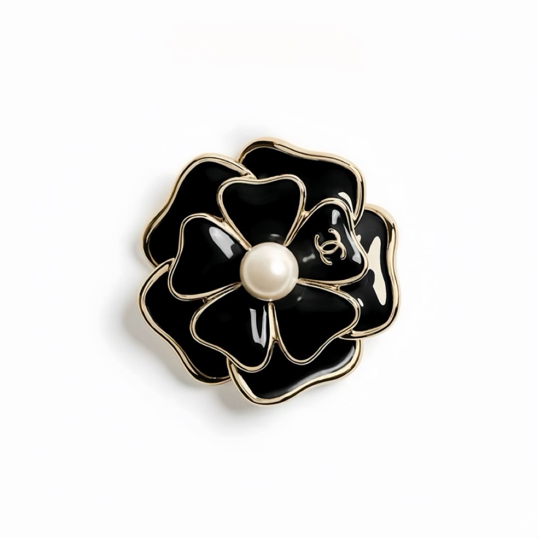 TRÂM CÀI CHANEL 25B NƠ VÀNG ĐEN ORNAMENT