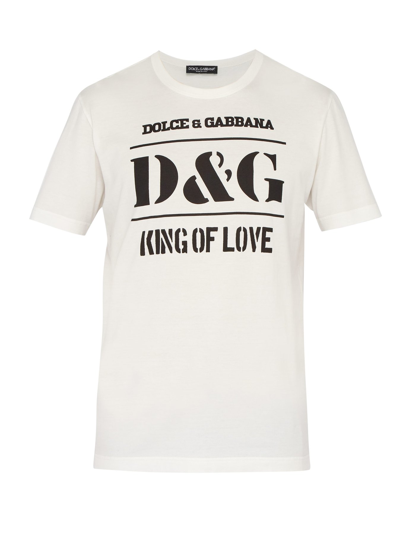 ÁO PHÔNG DOLCE & GABBANA Logo stencil-print cotton T-shirt