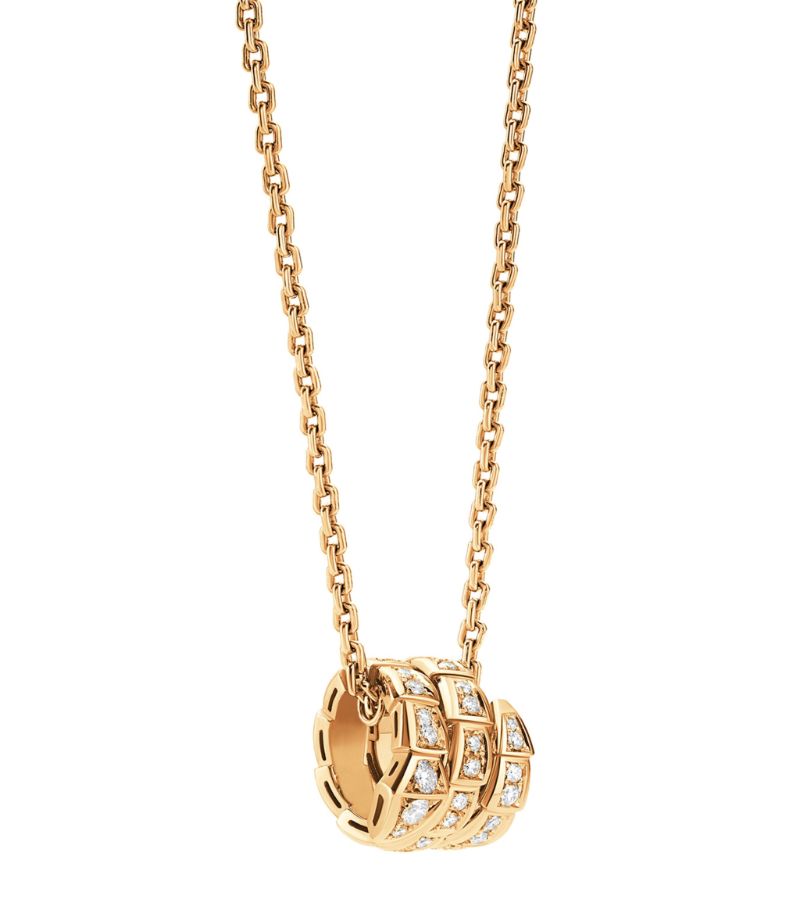 Vòng cổ BVLGARI Yellow Gold and Diamond Serpenti Viper Necklace vàng vàng 18K