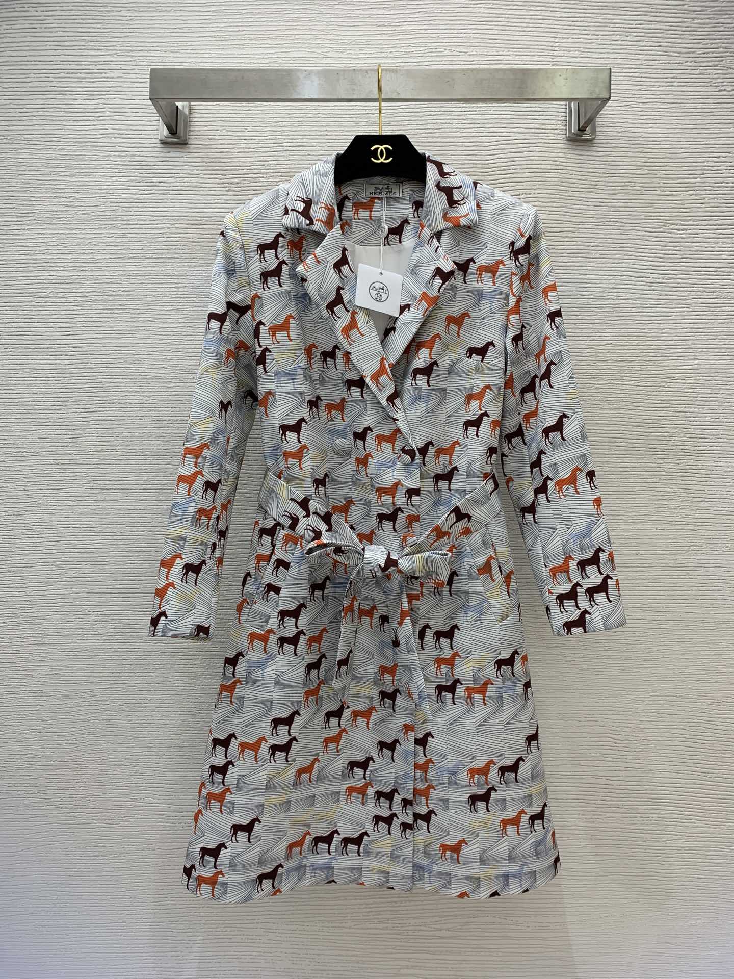VÁY HERMES HORSE PRINT DRESS Top AAA
