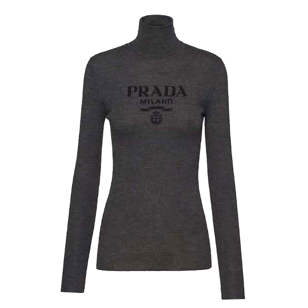 ÁO Prada Superfine Wool Turtleneck Sweater-Black