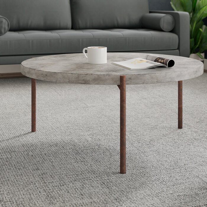 BÀN TRÀ PHÒNG KHÁCH LENO ROUND COFFEE TABLE XI MĂNG