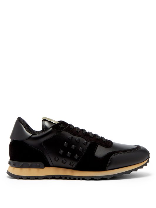 GIÀY VALENTINO  Rockrunner suede and leather trainers