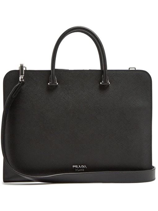 CẶP DA CÔNG SỞ PRADA Slim saffiano-leather briefcase