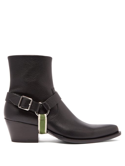 GIÀY CALVIN KLEIN Tex grained-leather harness boots GIÀY CALVIN KLEIN Tex grained-leather harness boots