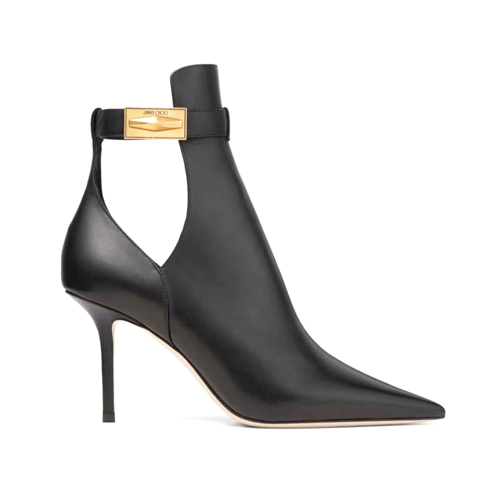 GIÀY Jimmy Choo Women Nell Ankle Boot 85 Black Calf Leather Ankle Boots