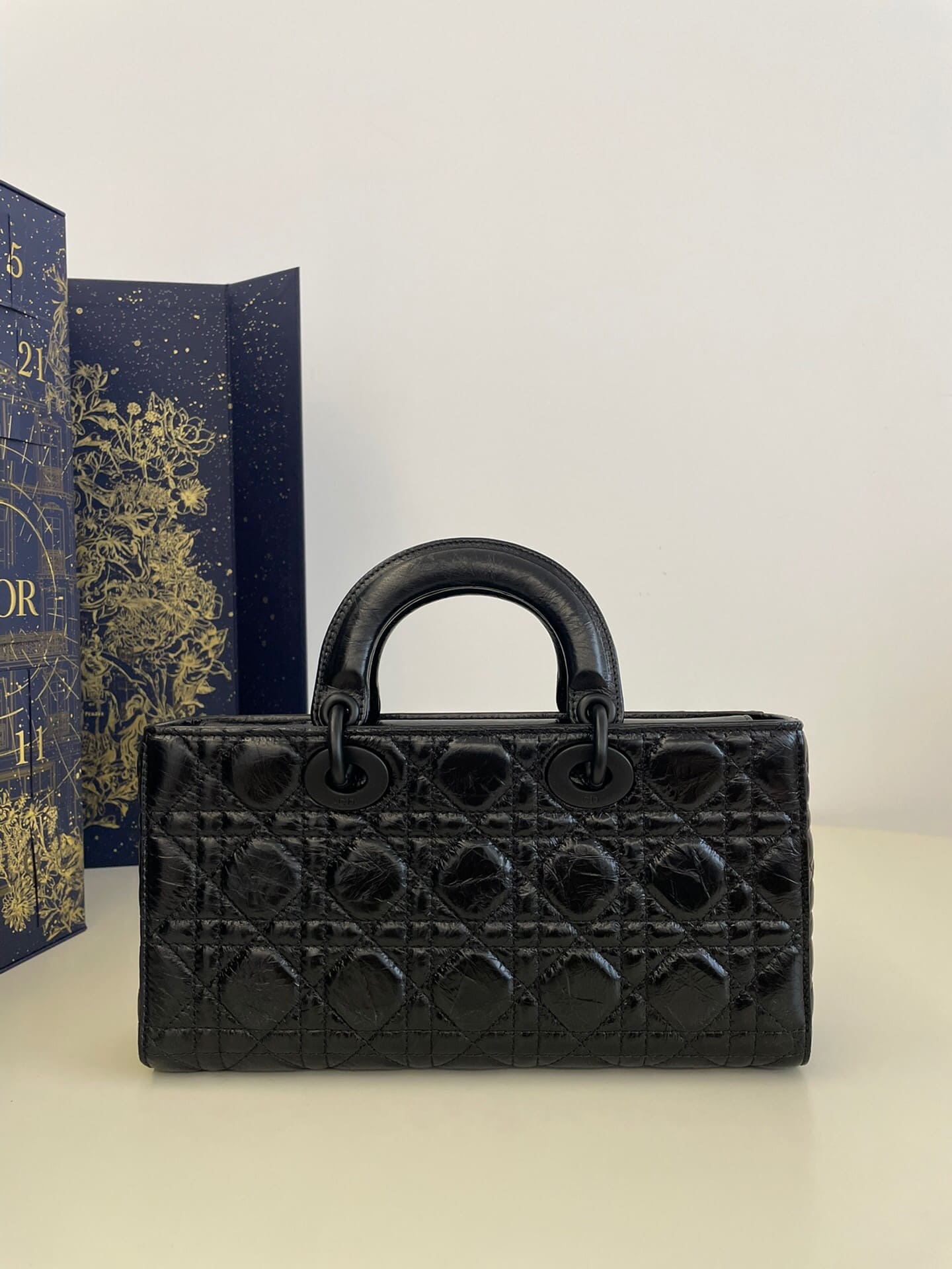 TÚI CHRISTIAN DIOR LADY D-JOY CANNAGE LAMBSKIN BLACK BAG