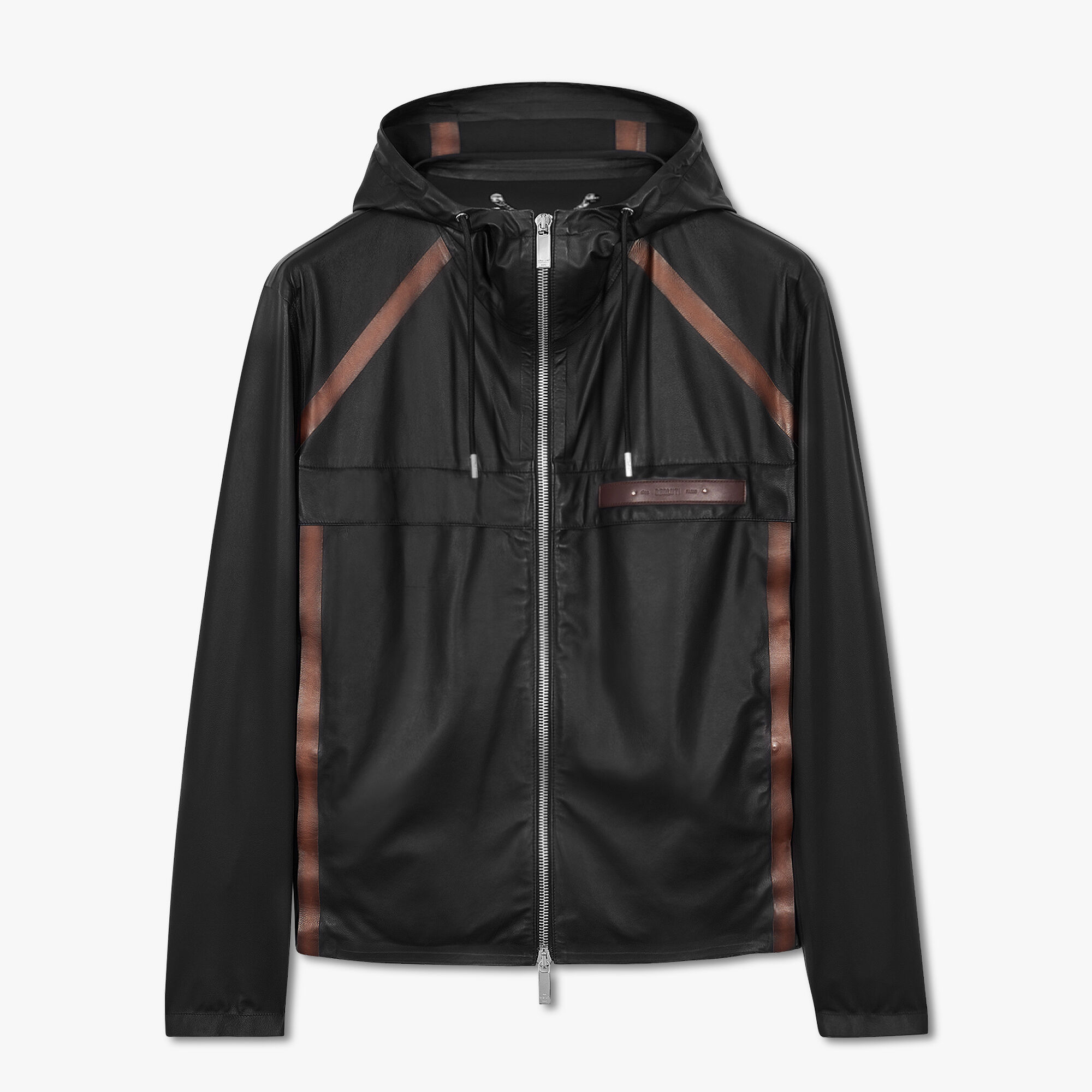 ÁO BERLUTI NOIR NYLON & leather jacket SS2021