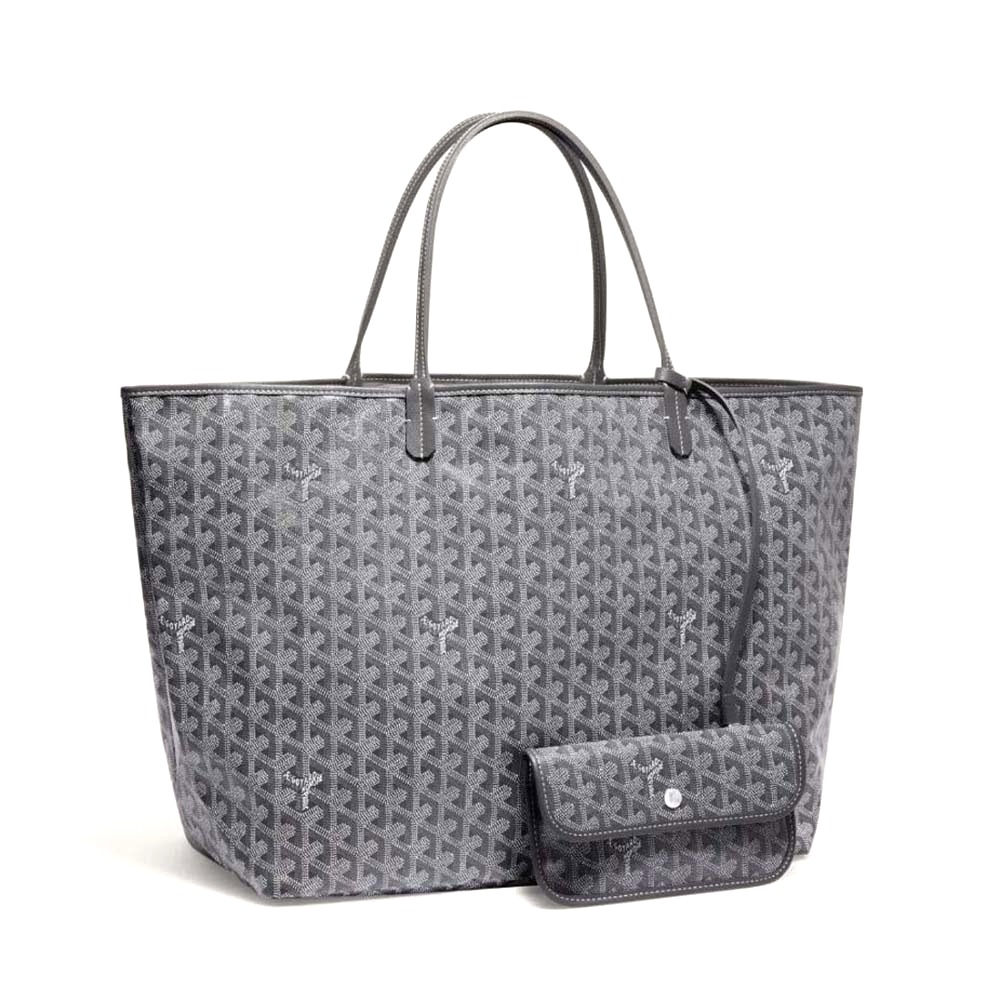 TÚI Goyard Women Sac Saint Louis GM in Goyardine Canvas & Chevroches Calfskin-Silver