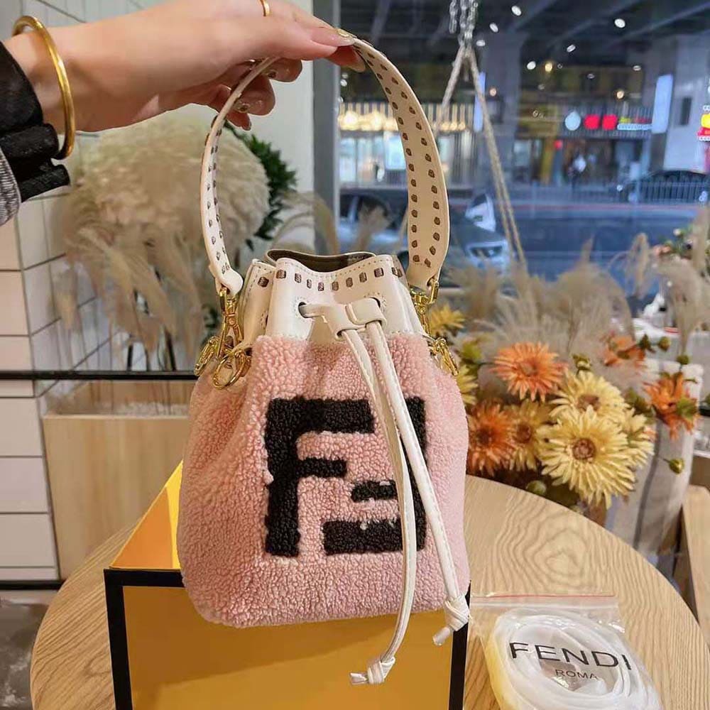 TÚI Fendi Women Mon Tresor Pink Sheepskin Mini-Bag