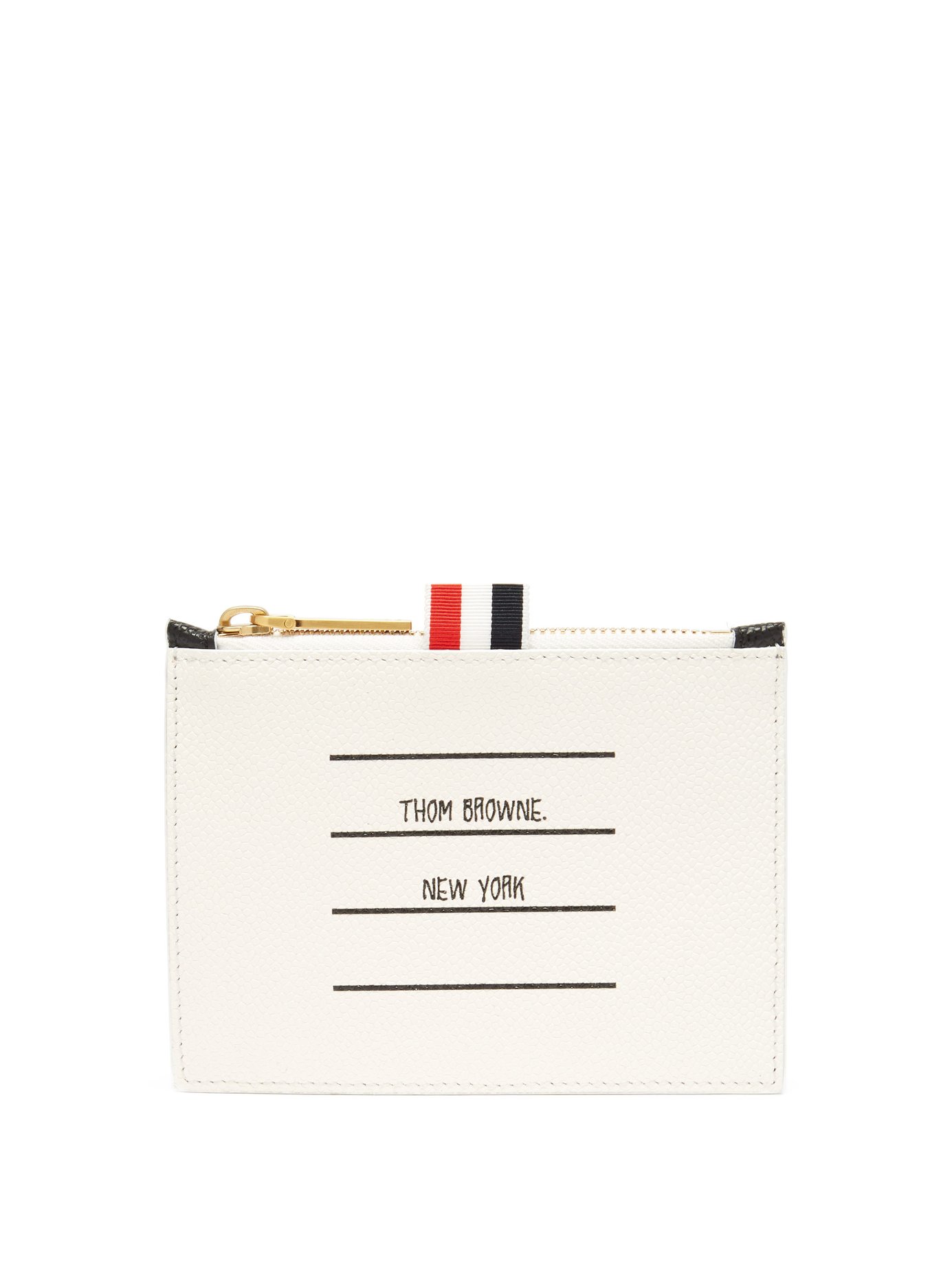 VÍ THOM BROWNE  Address label pebbled leather coin purse