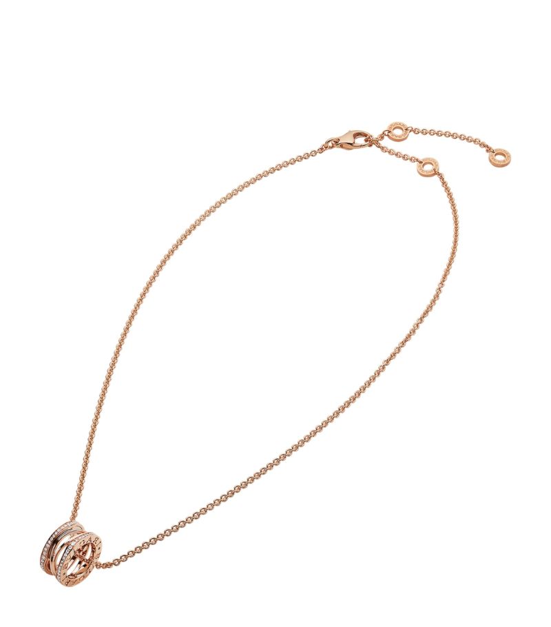 Vòng cổ BVLGARI Rose Gold and Diamond B.zero1 Necklace vàng hồng 18K