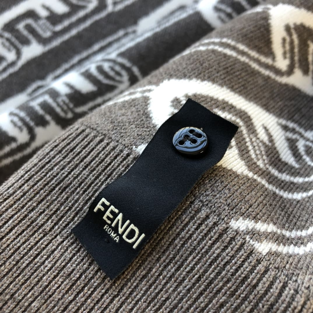 ÁO FENDI FF White and Brown Sweater