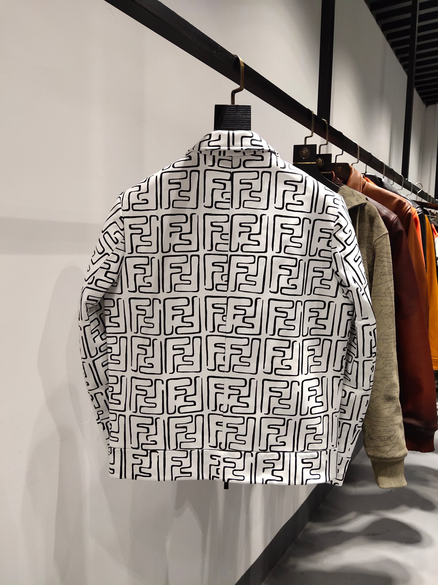 ÁO FENDI FF LEATHER JACKET