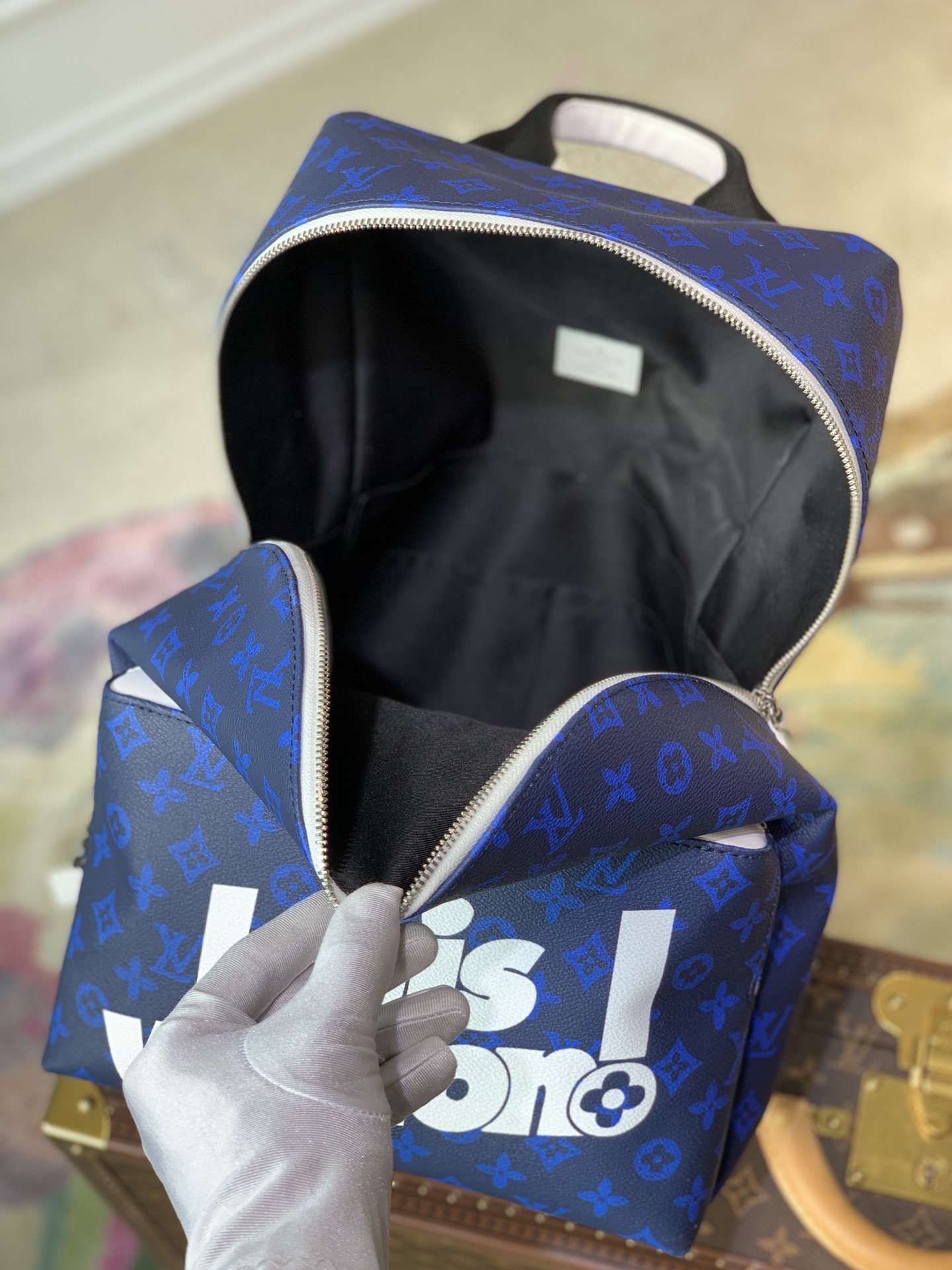 BALO LOUIS VUITTON APOLLO MONOGRAM ECLIPSE Leather Backpack-Blue