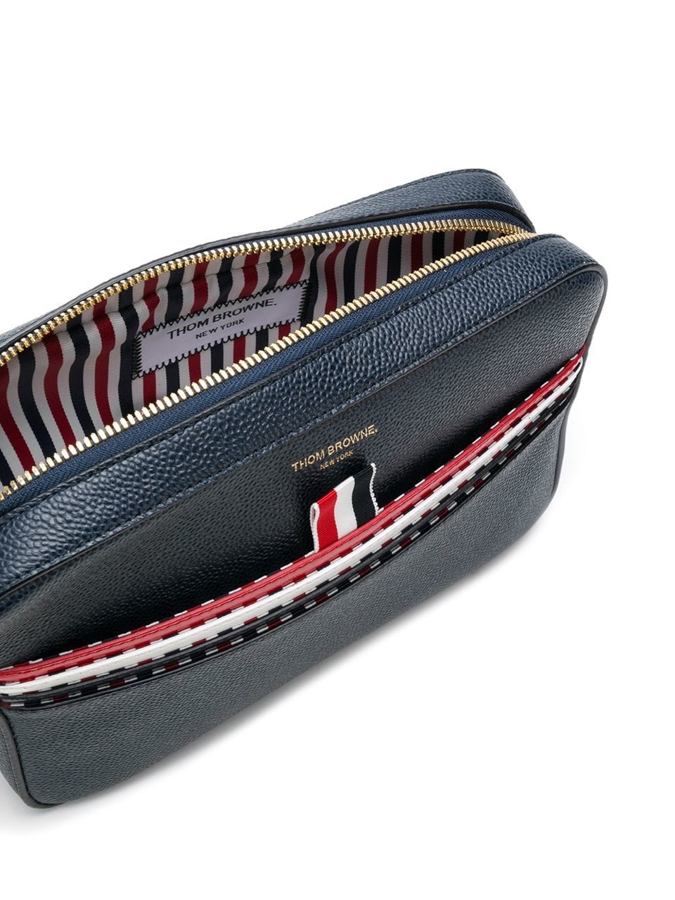VÍ THOM BROWNE ZIP GRAIN LEATHER POUCH