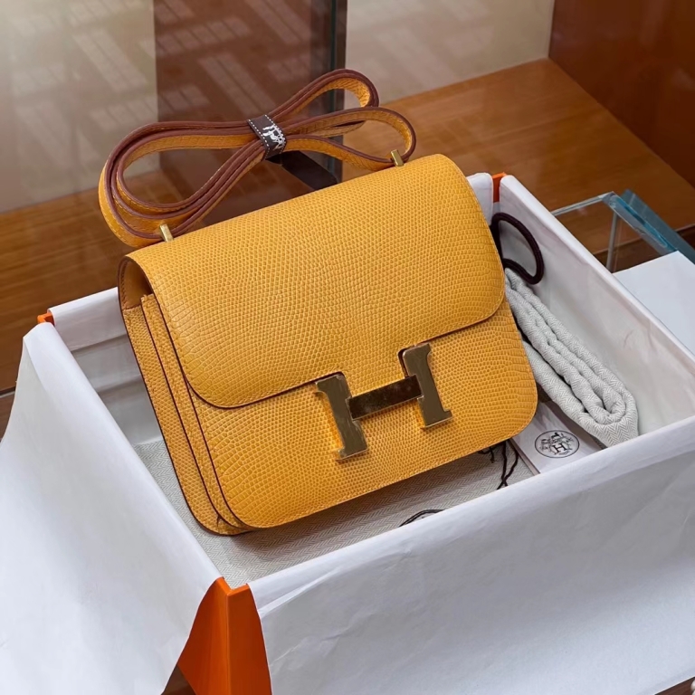 TÚI HERMES Constance Amber Lizard da thằn lằn 19CM(giá liên hệ)