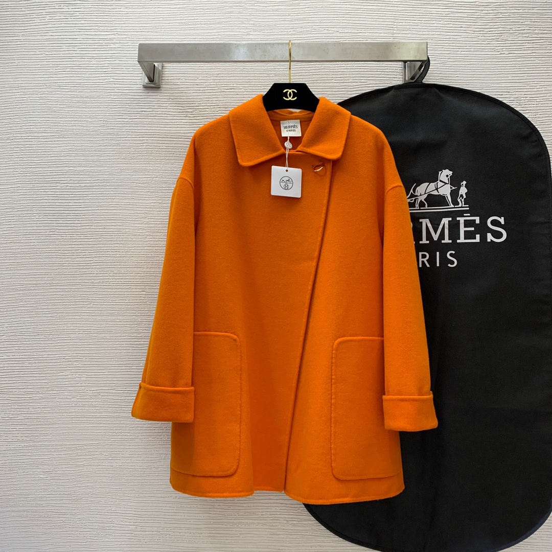 ÁO HERMES CASHMERE ORANGE Jacket Top AAA