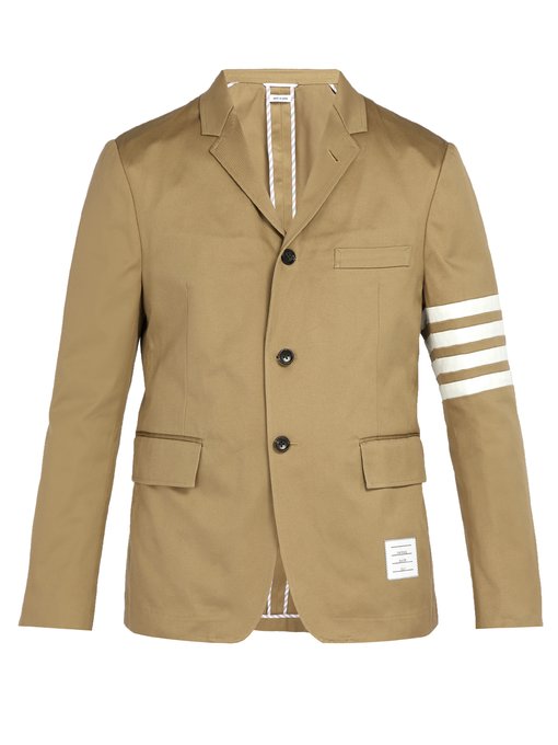 ÁO THOM BROWNE  Striped single-breasted cotton blazer