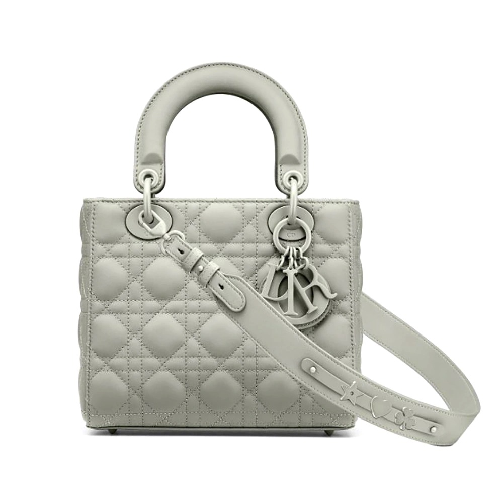 TÚI Dior Women Lady Dior my Abcdior Bag Gray Ultramatte Cannage Calfskin