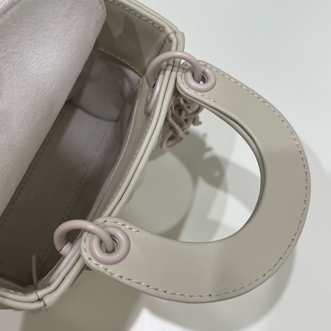 TÚI CHRISTIAN DIOR Micro Lady Dior my Abcdior Bag White Cannage Calfskin with Diamond Motif Top Quality