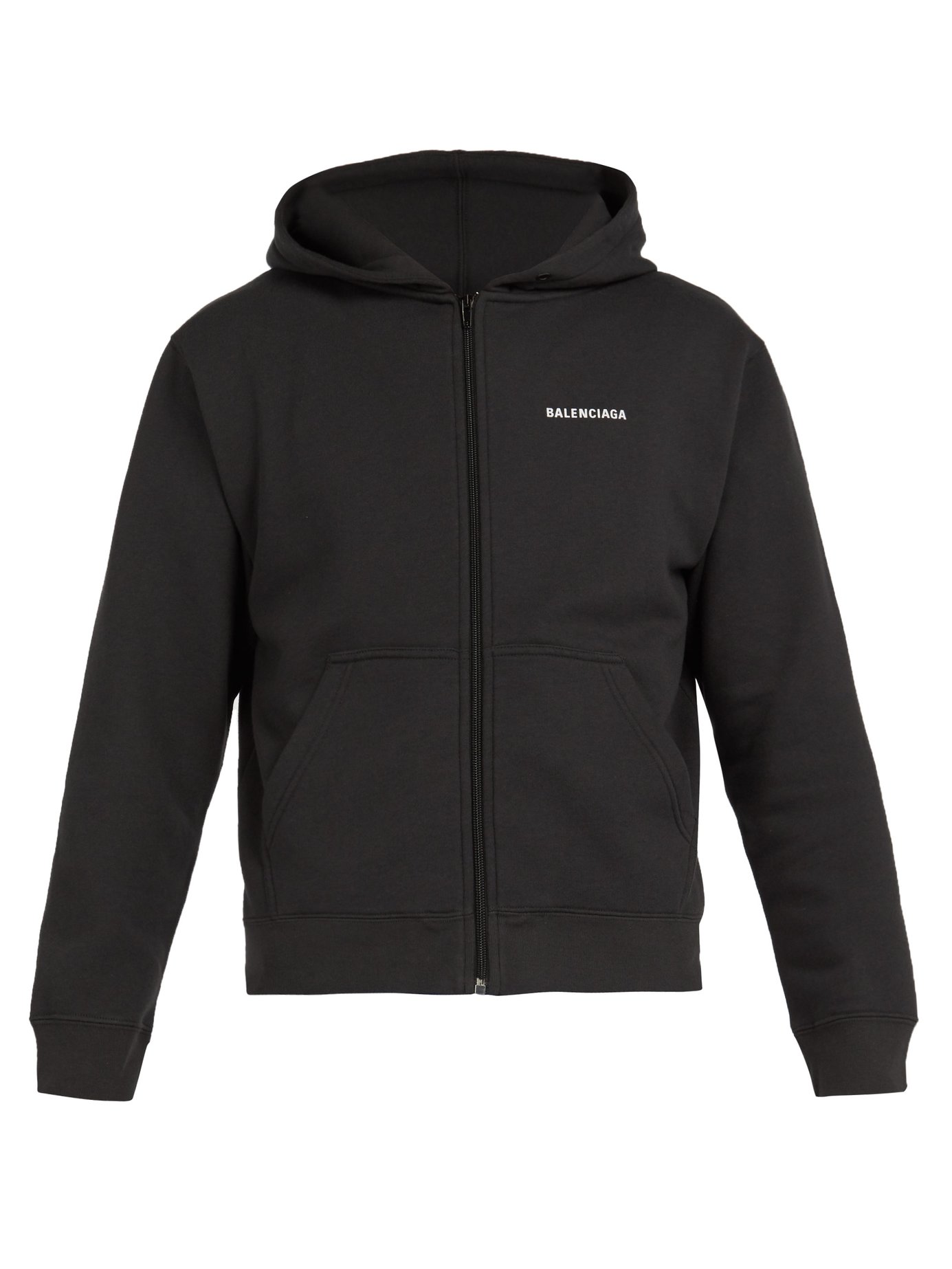 ÁO BALENCIAGA  Logo-printed cotton-blend hooded sweatshirt
