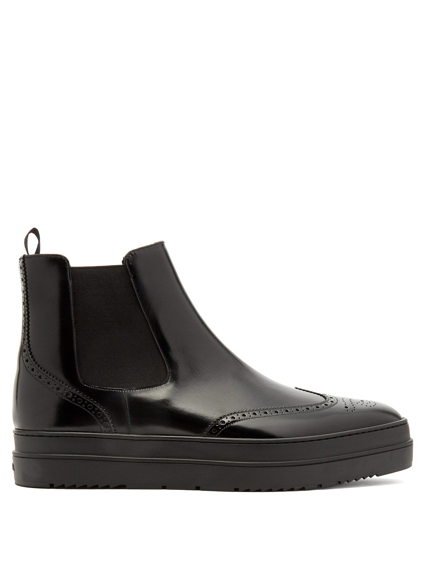 GIÀY PRADA Raised-sole leather chelsea boots
