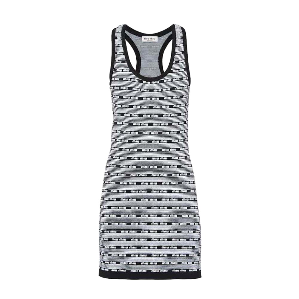VÁY Miu Miu Women Viscose Mini-Dress with Jacquard Logo