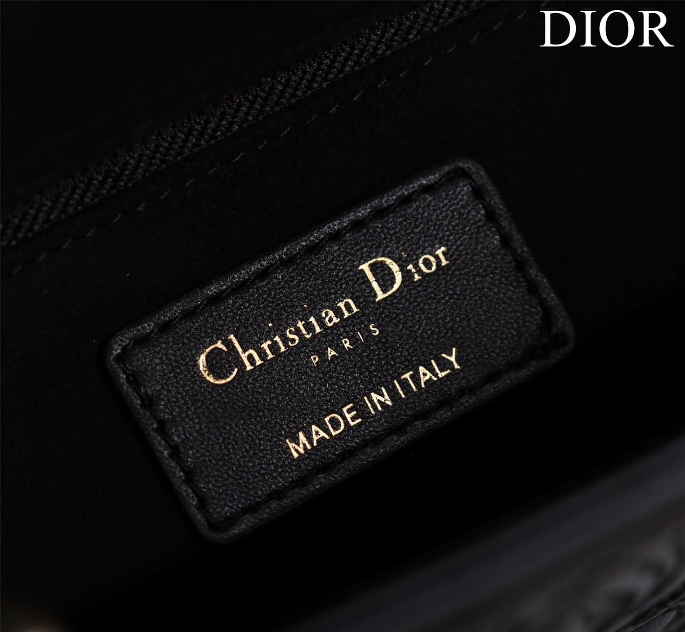 TÚI CHRISTIAN DIOR LADY DIOR Quilted-Effect Lambskin with Ornamental Motif Black
