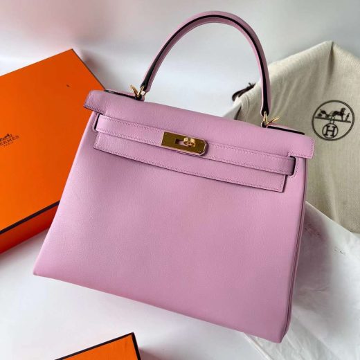 Túi Hermes Kelly Swift mallow purple Gold Hardware Handmade khâu tay 25cm