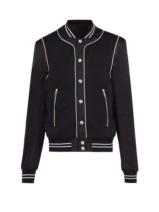 ÁO BALMAIN  Logo-print piped bomber jacket
