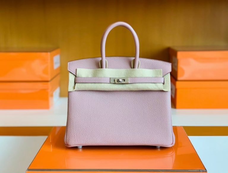 Túi Hermes Birkin New Togo wisteria pink Silver Hardware Handmade khâu tay 25cm
